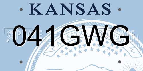 041GWG Kansas License Plate