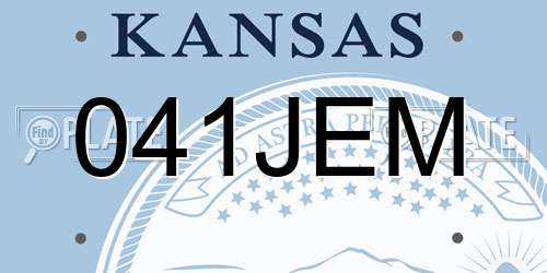 041JEM Kansas License Plate