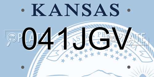 041JGV Kansas License Plate