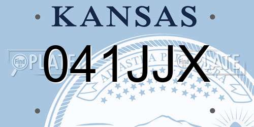 041JJX Kansas License Plate