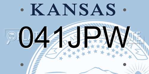 041JPW Kansas License Plate