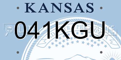 041KGU Kansas License Plate