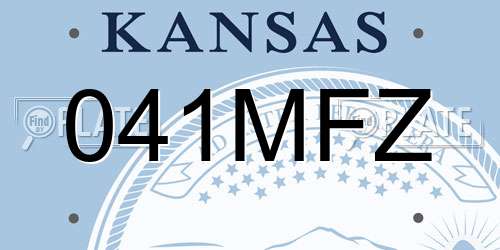 041MFZ Kansas License Plate