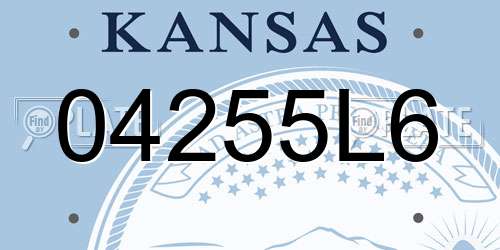 04255L6 Kansas License Plate
