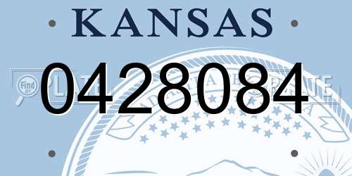 0428084 Kansas License Plate