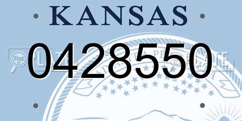 0428550 Kansas License Plate