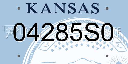 04285S0 Kansas License Plate