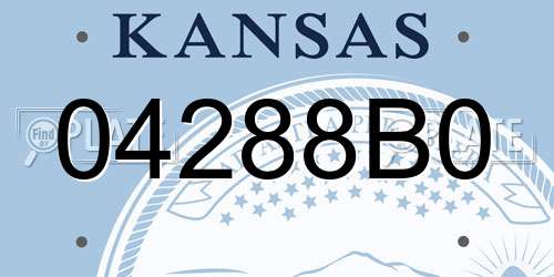 04288B0 Kansas License Plate