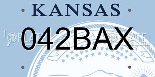 042BAX Kansas License Plate
