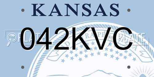 042KVC Kansas License Plate