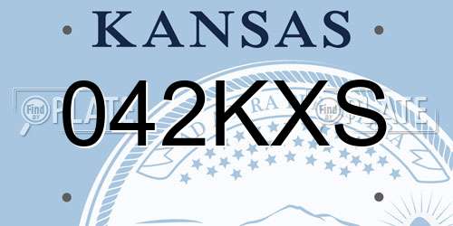 042KXS Kansas License Plate