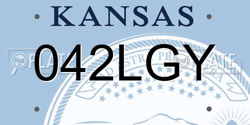 042LGY Kansas License Plate