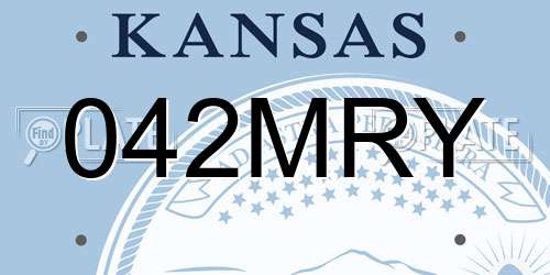 042MRY Kansas License Plate