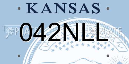 042NLL Kansas License Plate