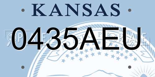 0435AEU Kansas License Plate