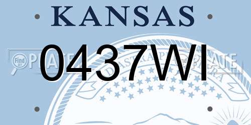 0437WI Kansas License Plate