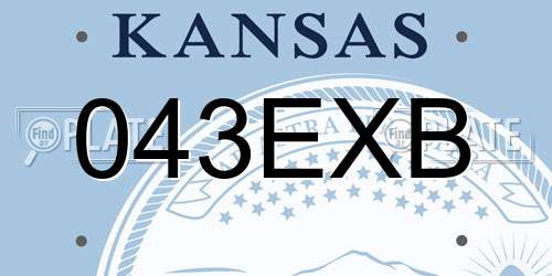 043EXB Kansas License Plate
