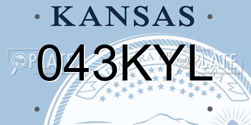 043KYL Kansas License Plate