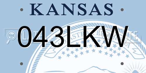 043LKW Kansas License Plate