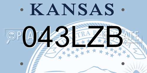 043LZB Kansas License Plate