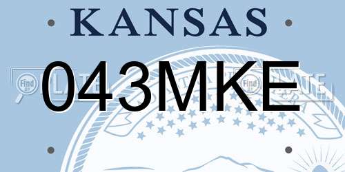 043MKE Kansas License Plate