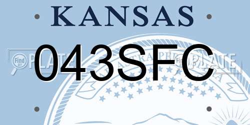 043SFC Kansas License Plate