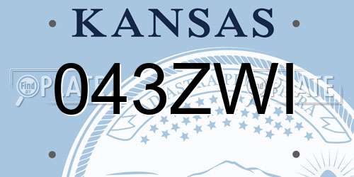 043ZWI Kansas License Plate