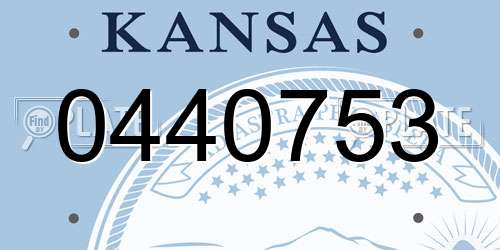 0440753 Kansas License Plate