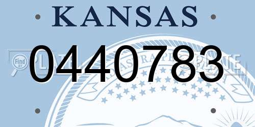 0440783 Kansas License Plate