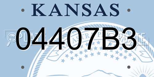 04407B3 Kansas License Plate