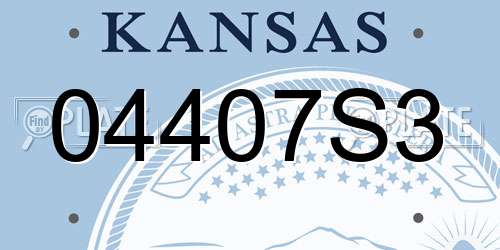 04407S3 Kansas License Plate