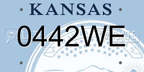 0442WE Kansas License Plate