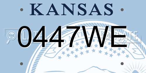 0447WE Kansas License Plate