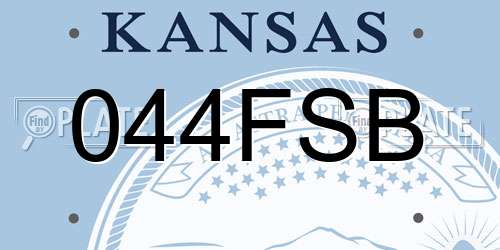 044FSB Kansas License Plate
