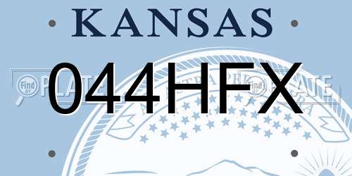 044HFX Kansas License Plate