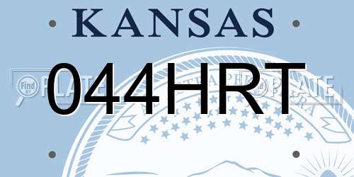044HRT Kansas License Plate
