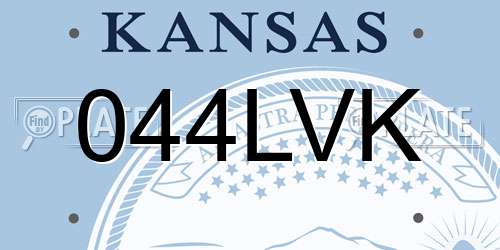 044LVK Kansas License Plate