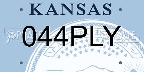 044PLY Kansas License Plate
