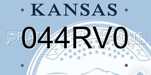 044RV0 Kansas License Plate