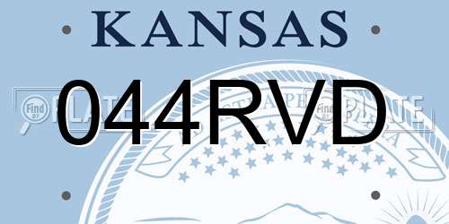 044RVD Kansas License Plate