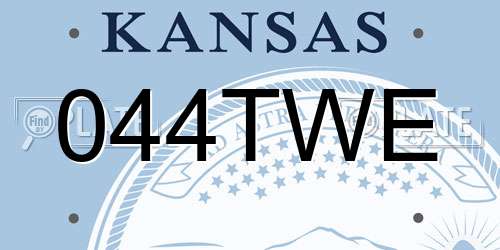 044TWE Kansas License Plate