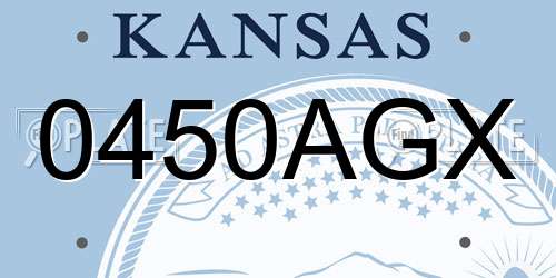 0450AGX Kansas License Plate