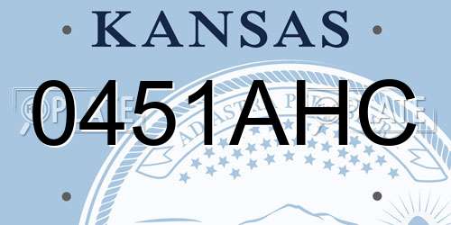0451AHC Kansas License Plate