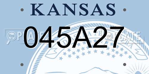 045A27 Kansas License Plate