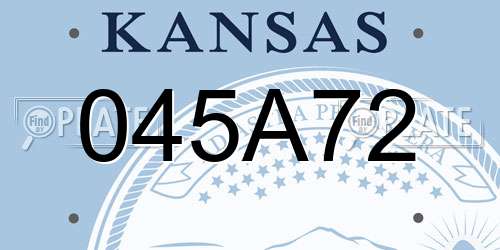 045A72 Kansas License Plate