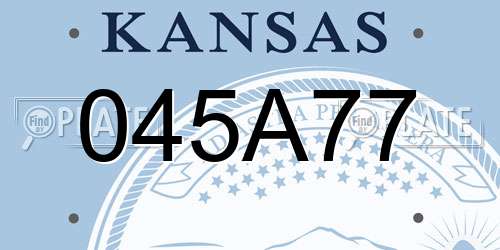 045A77 Kansas License Plate