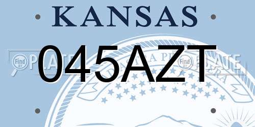 045AZT Kansas License Plate