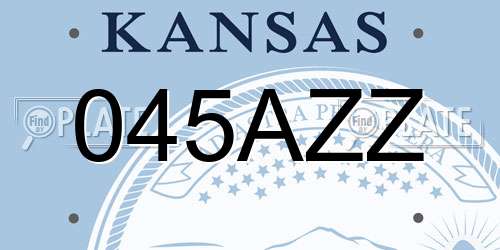 045AZZ Kansas License Plate
