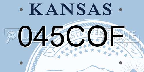 045COF Kansas License Plate