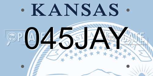 045JAY Kansas License Plate
